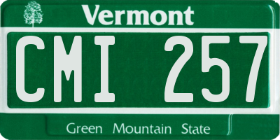 VT license plate CMI257