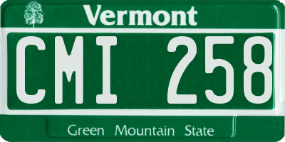 VT license plate CMI258