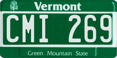 VT license plate CMI269