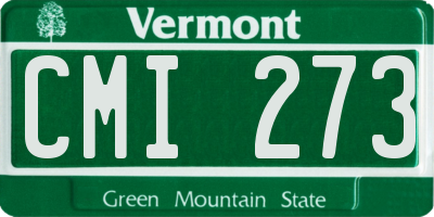VT license plate CMI273