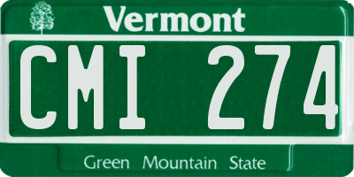 VT license plate CMI274