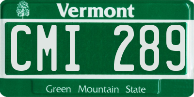 VT license plate CMI289