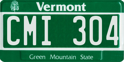 VT license plate CMI304