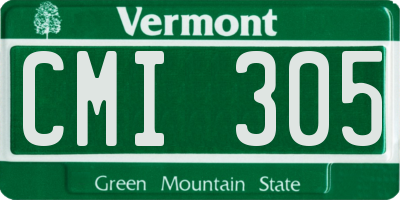 VT license plate CMI305
