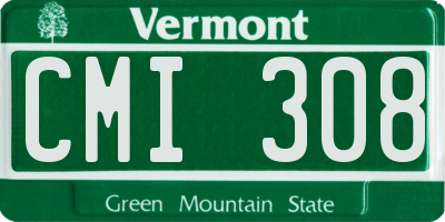 VT license plate CMI308