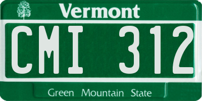 VT license plate CMI312