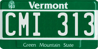 VT license plate CMI313