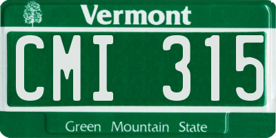 VT license plate CMI315