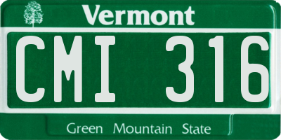 VT license plate CMI316