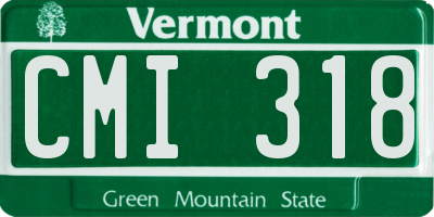 VT license plate CMI318