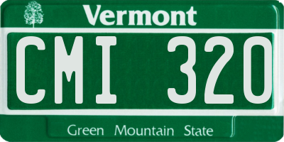VT license plate CMI320