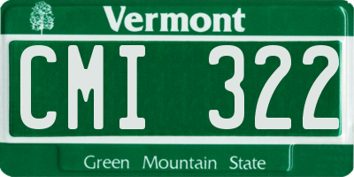 VT license plate CMI322