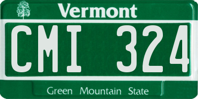 VT license plate CMI324