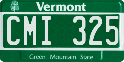 VT license plate CMI325