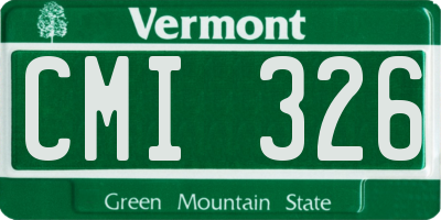 VT license plate CMI326