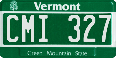 VT license plate CMI327