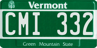 VT license plate CMI332