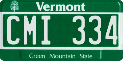 VT license plate CMI334