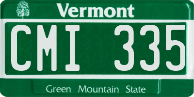 VT license plate CMI335