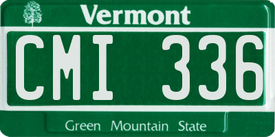 VT license plate CMI336