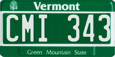 VT license plate CMI343