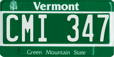 VT license plate CMI347