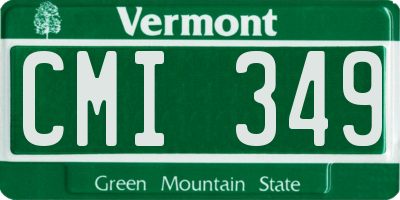 VT license plate CMI349