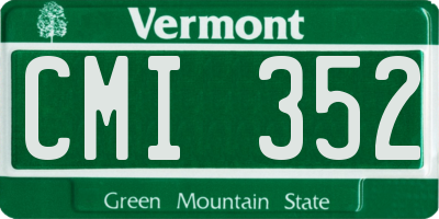 VT license plate CMI352