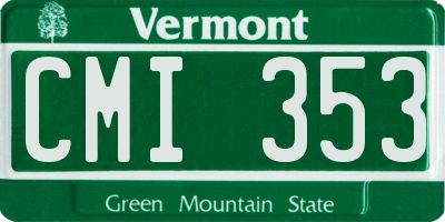 VT license plate CMI353