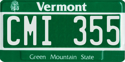 VT license plate CMI355