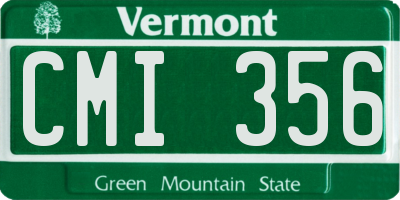 VT license plate CMI356