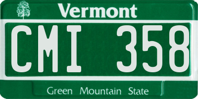 VT license plate CMI358