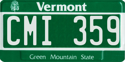 VT license plate CMI359