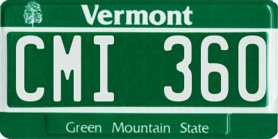 VT license plate CMI360