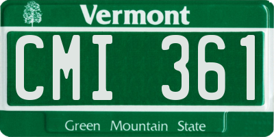VT license plate CMI361