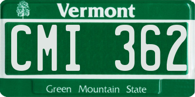 VT license plate CMI362