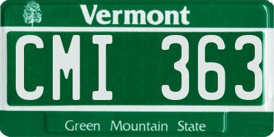 VT license plate CMI363