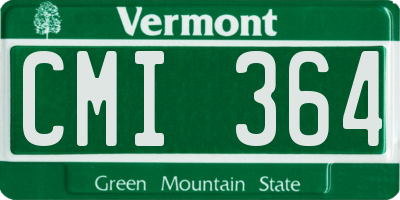 VT license plate CMI364