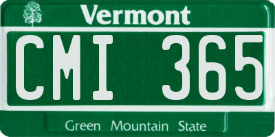 VT license plate CMI365