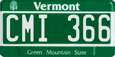 VT license plate CMI366