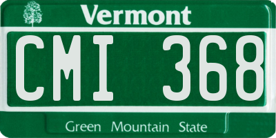 VT license plate CMI368