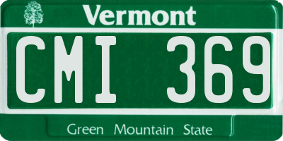 VT license plate CMI369