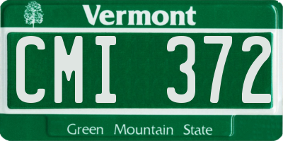 VT license plate CMI372