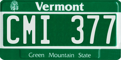 VT license plate CMI377