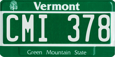VT license plate CMI378