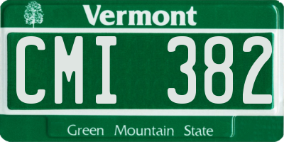 VT license plate CMI382