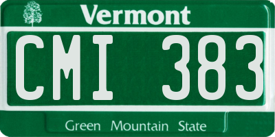 VT license plate CMI383