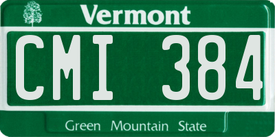 VT license plate CMI384
