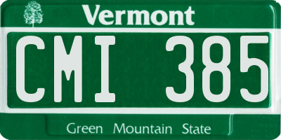 VT license plate CMI385