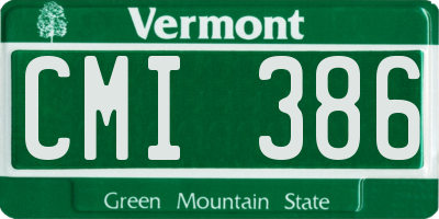 VT license plate CMI386